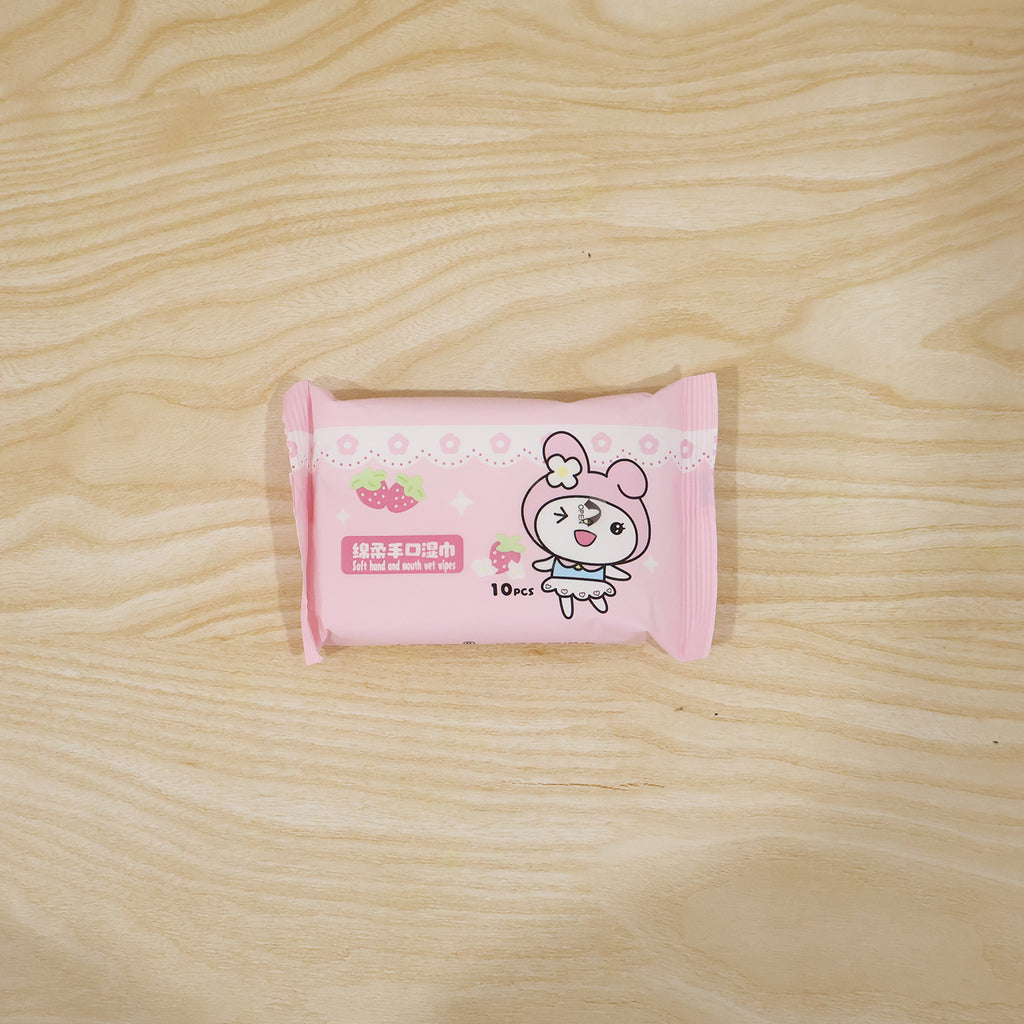 Cartoon Printed Soft Wet Wipes Pack 10 Pc (1 Pack X 10 Pc)